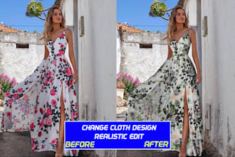 change the pattern,print of clothes, or design