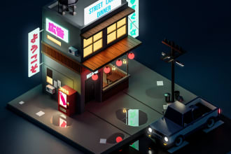create 3d low poly models or environment