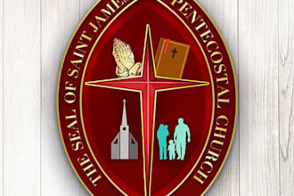 create a unique seal logo for church or school from scratch
