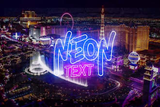replicate your text or logo in neon style