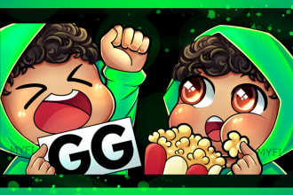 draw chibi emotes for streamers, vtubers, twitch and discord