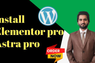 install astra pro, elemetor pro and wp rocket