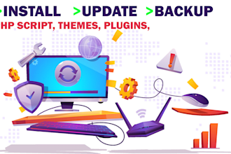 install, update, setup any PHP script to vsp server or hosting or codecanyon