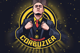 draw your face into awesome esport, gaming, twitch logo