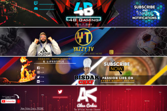 design an outstanding custom youtube banner