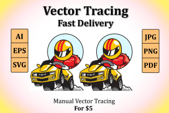 do vector tracing, convert raster to vector any logo image