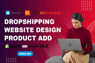 shopify dropshipping website design, shopify product listing