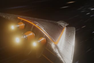 make a 3d spaceship animation