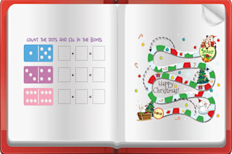 design coloring, christmas  and dot to dot pages and book