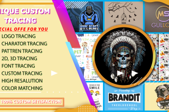 realistic logo tracing, pattern, fabric design and signature