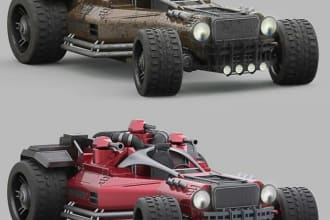 3d modeling of car and photorealistic rendering