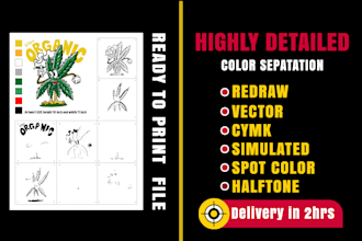 separate the colors for screen printing and recreate the rough artwork