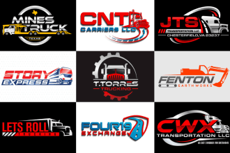 do modern transport logistics junk removal and trucking logo