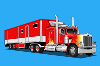 draw car into vector cartoon illustration