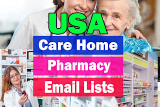 provide USA care home and pharmacy email list, email database