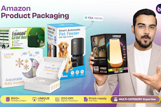 design unique amazon product packaging with 3d mockup