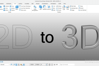 convert technical 2d drawing into 3d cad model