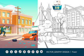 convert any image to outlines, vector line art illustration