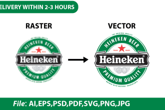 do vector trace, I will redraw your logo, icon and any design