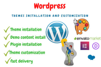 do wordpress theme demo content,  customization themeforest
