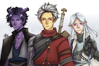 draw fan art, ocs, dnd characters and more