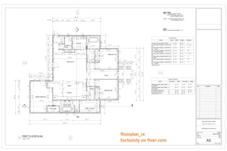draw architectural floorplan or blueprint for house permit