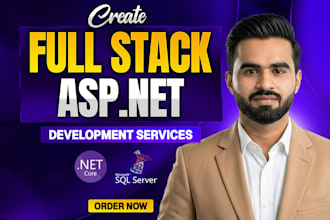 develop fullstack custom asp dot net core web application