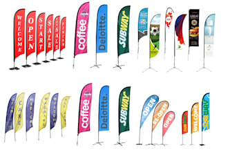 make awesome design tear drop flag, feather flag, in 4 hours