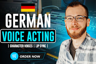 do german voice acting, character voice, synchronsprecher, voice actor lip sync