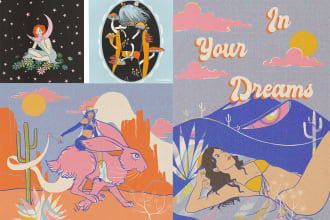 draw feminine spiritual illustration