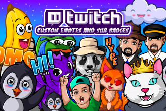design awesome custom twitch emotes and sub badges