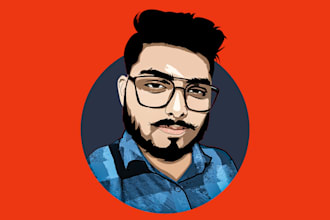 draw a realistic vector cartoon portrait from your photo
