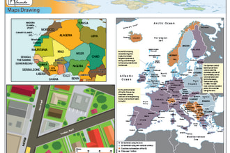 draw custom vector maps, site plan, country map
