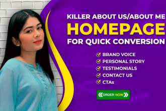 write killer home page, and bio for your business