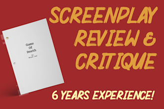 review and critique your screenplay or script