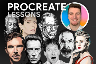 teach digital drawing, sketching and painting with procreate
