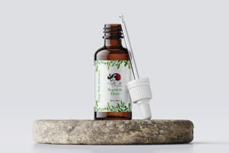 make an eye catching, cbd, food packaging  and bottle label within 24 hours