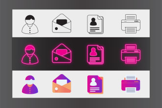 design set of custom icons