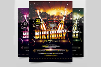do club event birthday party fashion business flyer poster within 24 hours