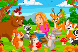 create childrens story book illustration