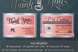 design thank you card, postcard for hair, lash,cosmetics, beauty business