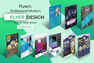 design professional modern flyer leaflet and print design