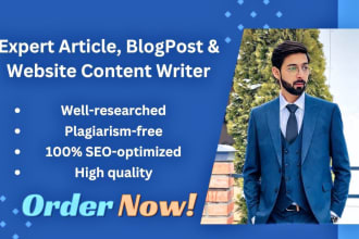 write SEO website content, articles, and blog posts for you