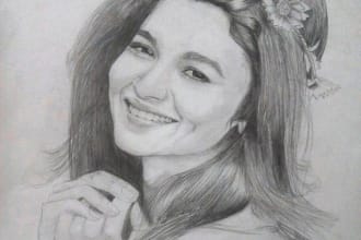 do pencil sketch portrait from your photo