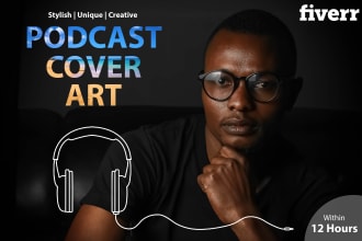 design creative modern podcast talk show cover art spotify itunes at low cost
