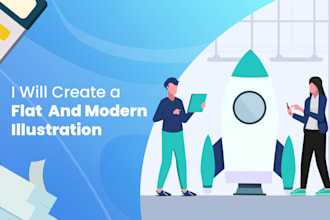 create a flat and modern illustration for apps and web