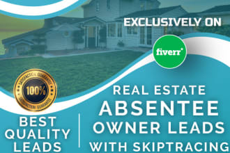 provide real estate  absentee leads with skip tracing