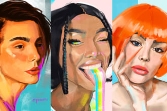 paint you a unique digital portrait in my style
