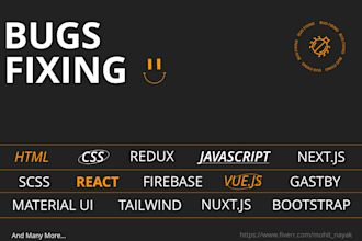 fix bugs in react, next js, or any website errors and issues