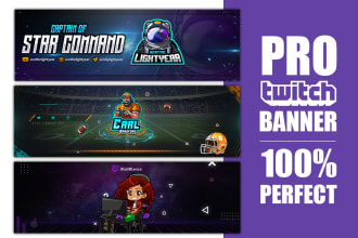 design a twitch and youtube gaming banner or for kick